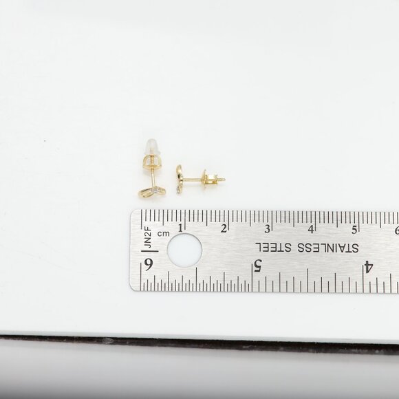 Cute Mini Size Lab Diamonds Heart Stud 14k Small Heart Earrings Screw Back - Picture 2 of 6